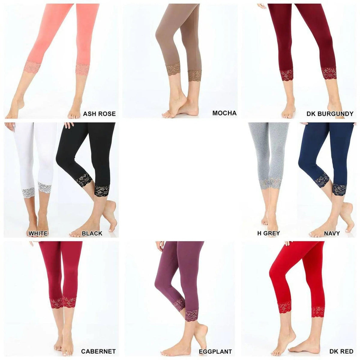 Capri Lace Accented Leggings | Zenana - Truly Contagious