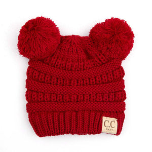 CC Baby and Kids Toddler Pom Pom Beanie Winter Snow Hats - Truly Contagious