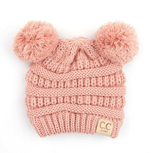 CC Baby and Kids Toddler Pom Pom Beanie Winter Snow Hats - Truly Contagious