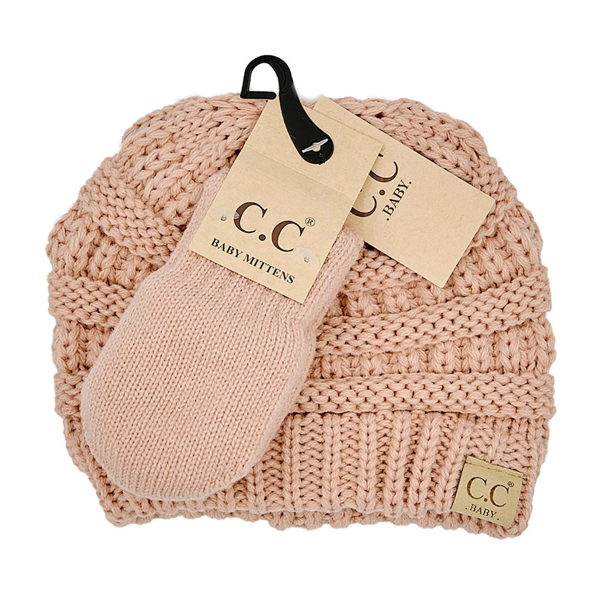 CC Baby Unisex Beanie and Mitten Set for Newborn to 12 Months - Truly Contagious
