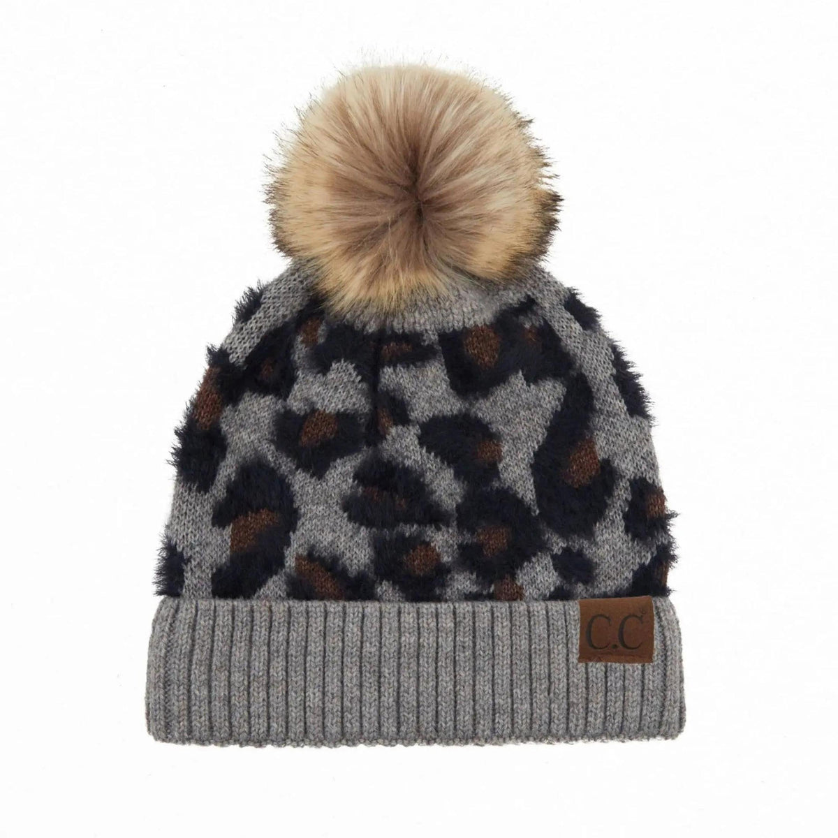 CC Beanie Leopard Pom Winter Hats for Adult and Kids by Truly Contagious - Truly Contagious