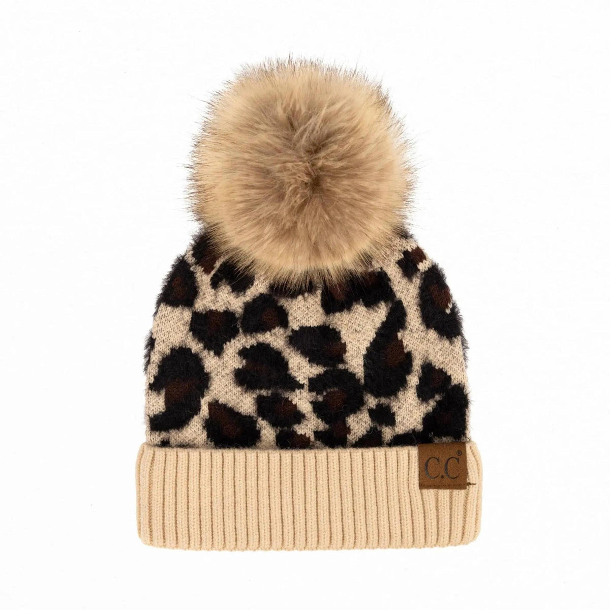 CC Beanie Leopard Pom Winter Hats for Adult and Kids by Truly Contagious - Truly Contagious