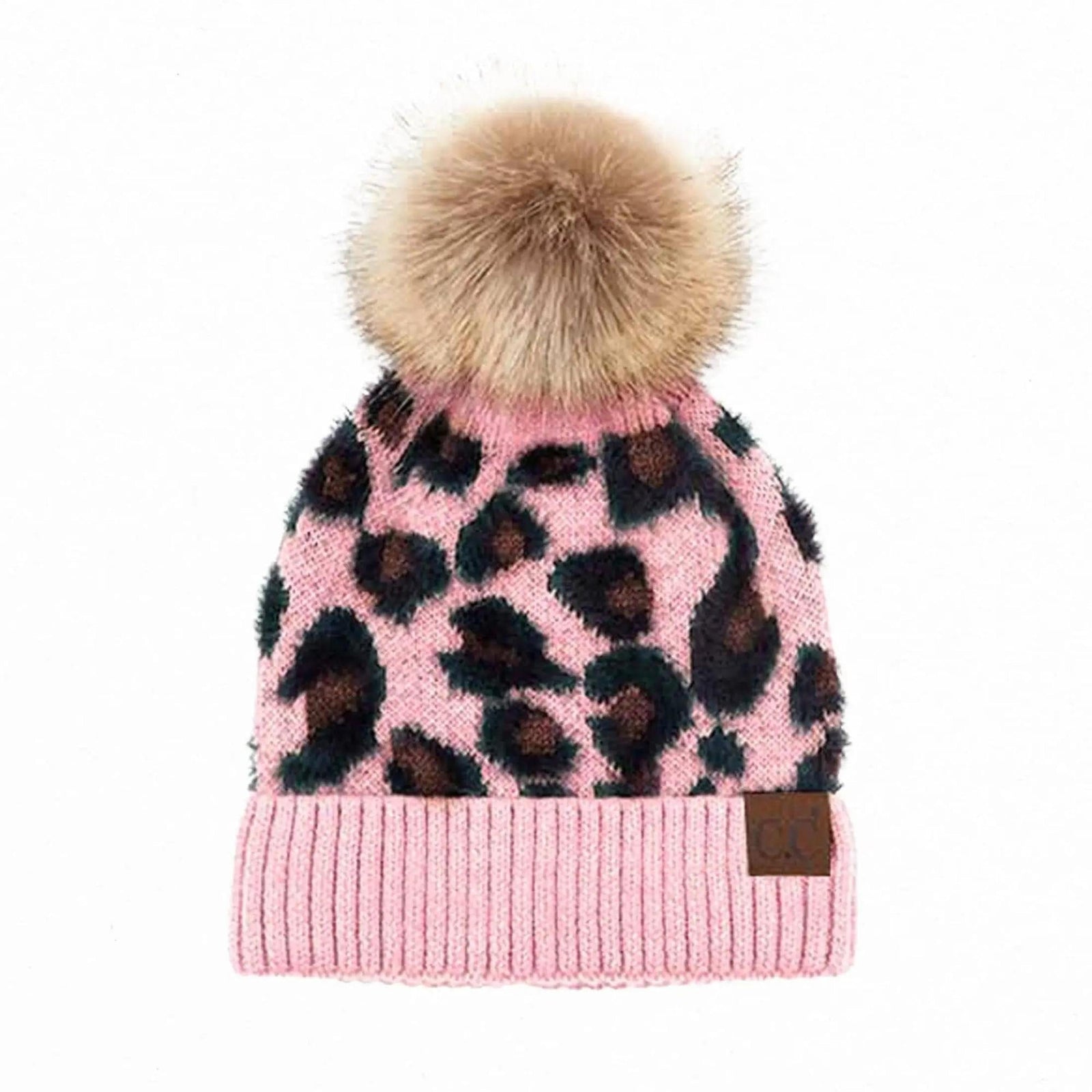 CC Beanie Leopard Pom Winter Hats for Adult and Kids by Truly Contagious - Truly Contagious