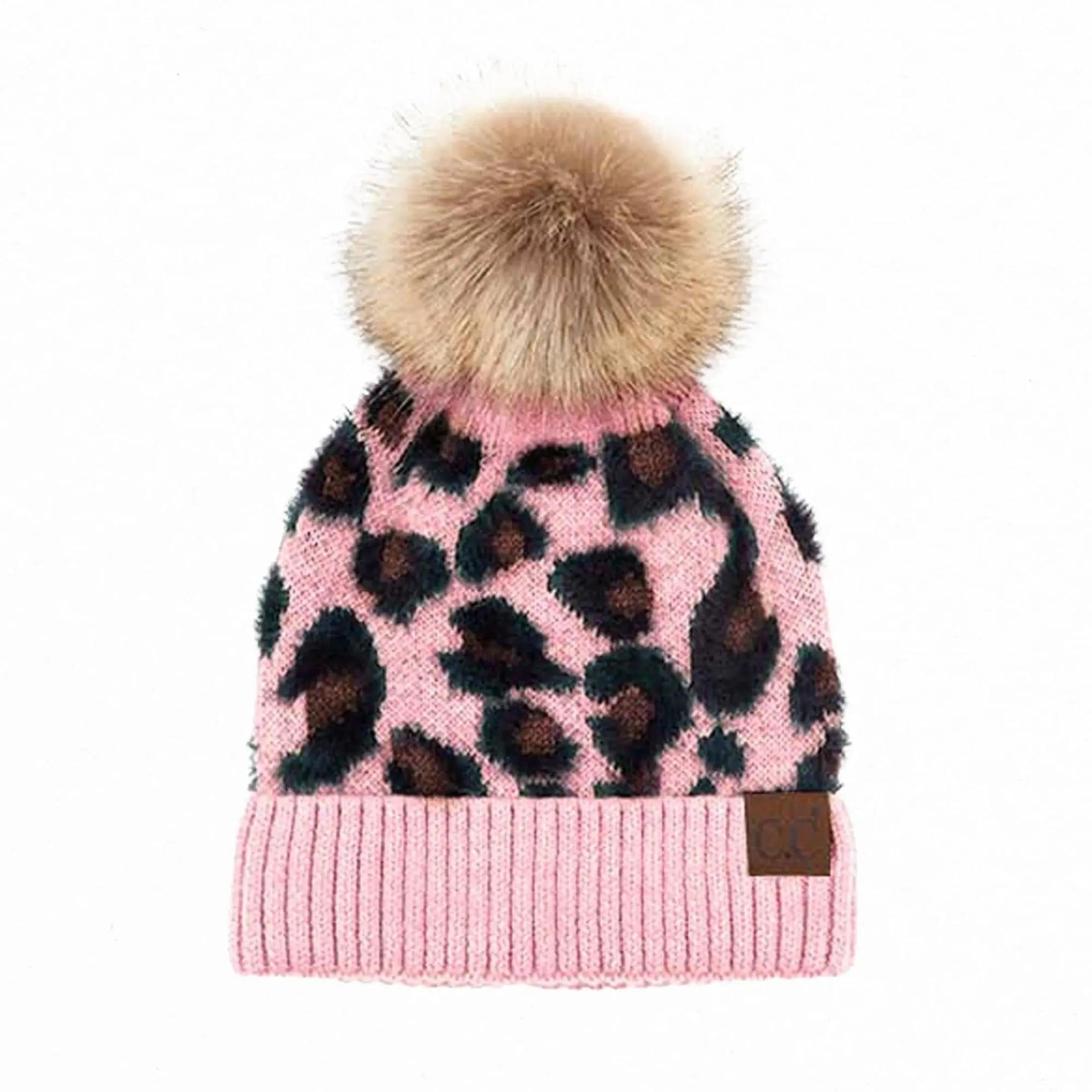 Leopard CC Beanie Pom Hat Women Teens Truly Contagious