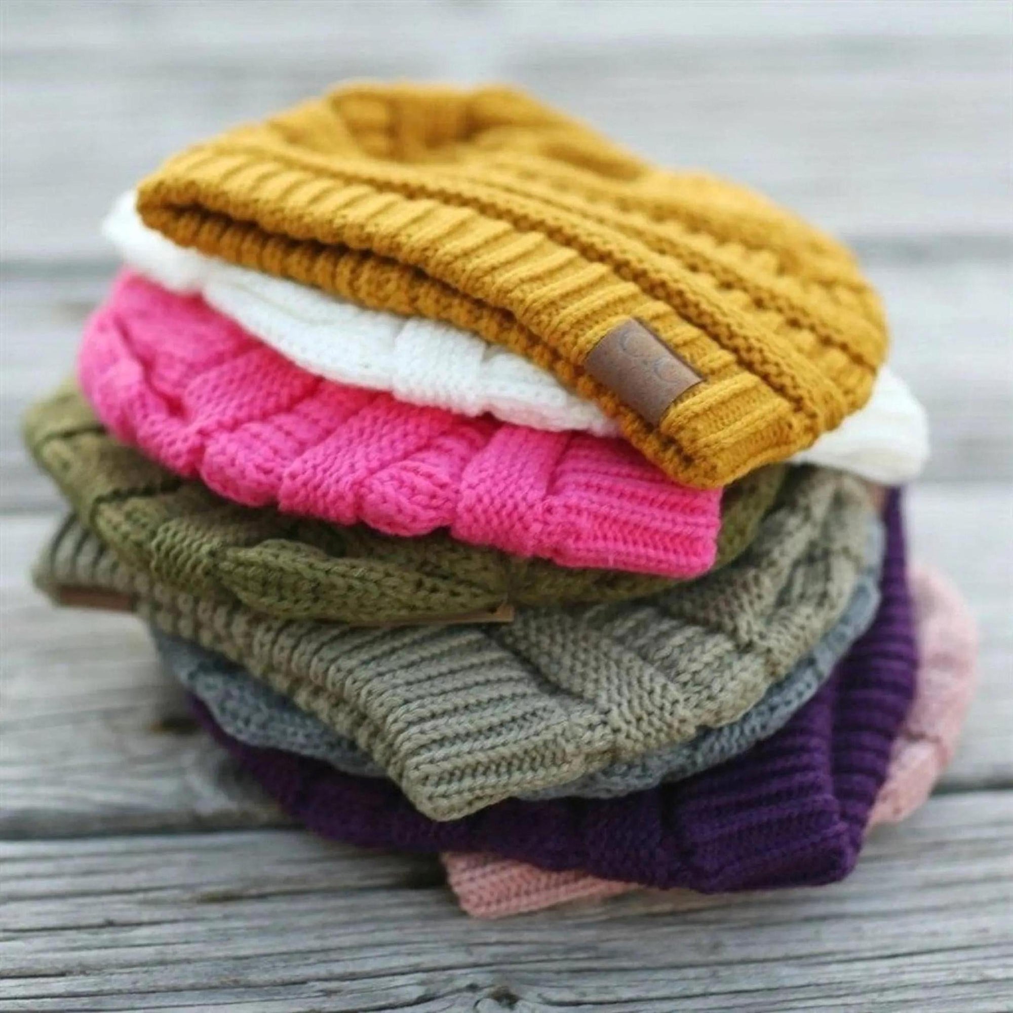 Cable Knit Beanie C.C Acrylic One Size Unisex Hat - Truly Contagious