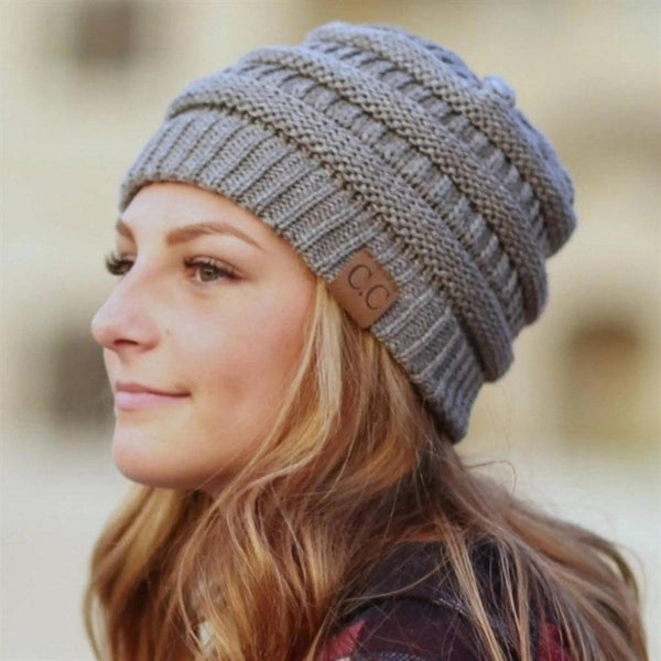CC Beanie Popular Unisex Cable Knit Men Women Kids Skully Winter Hats by Truly Contagious - Truly Contagious
