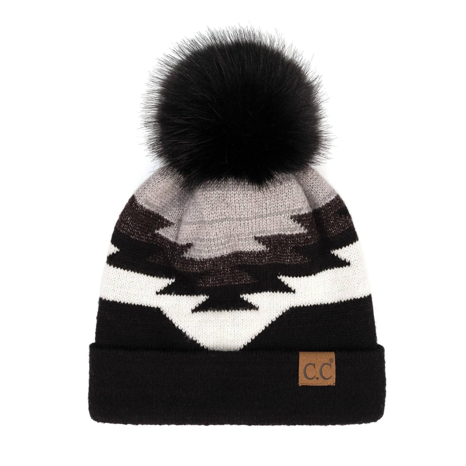 CC Beanie with Pom & South Western Pattern - Truly Contagious