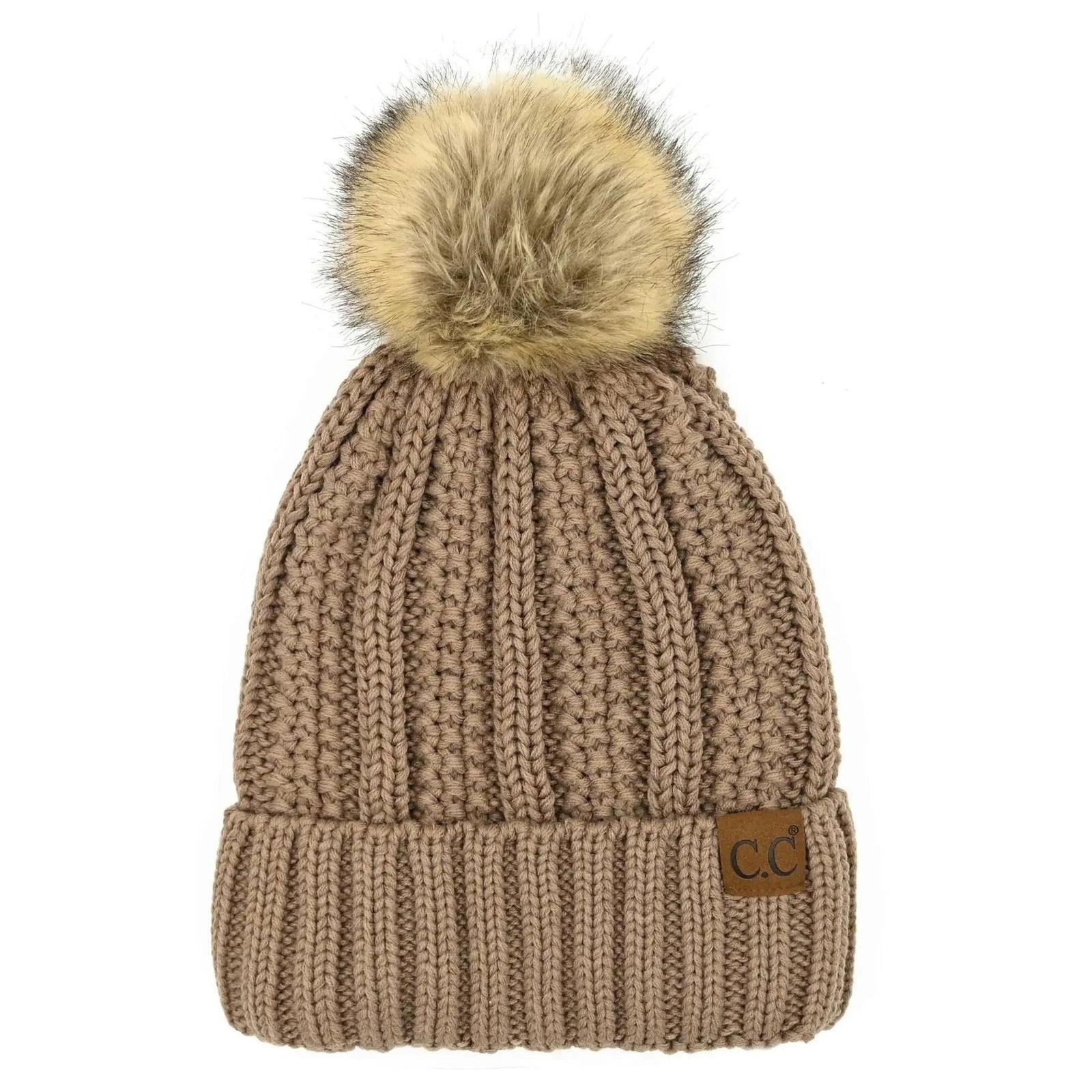 CC Bold Pom Accented Kids Youth to Adult Beanies Hats - Truly Contagious