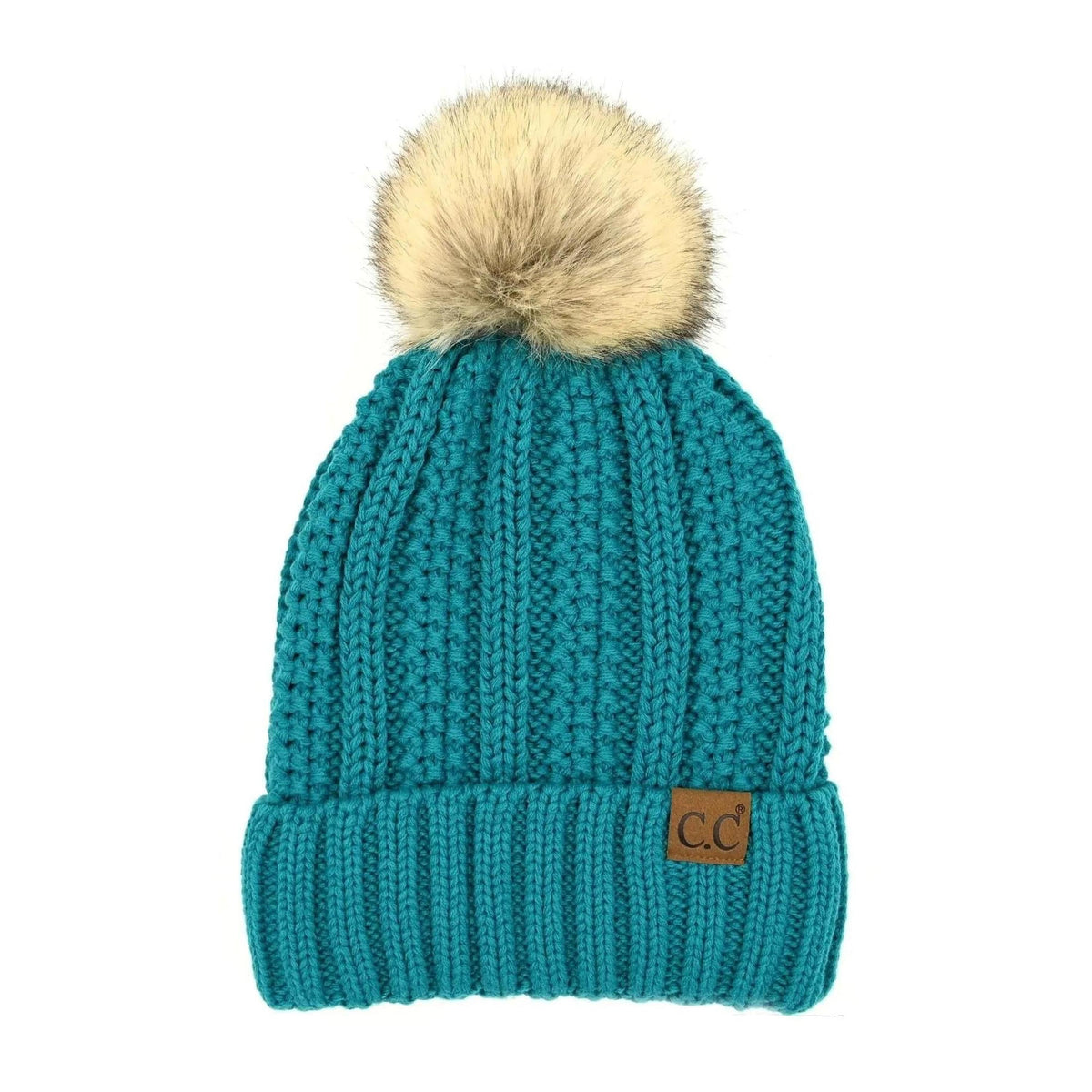 CC Bold Pom Accented Kids Youth to Adult Beanies Hats - Truly Contagious