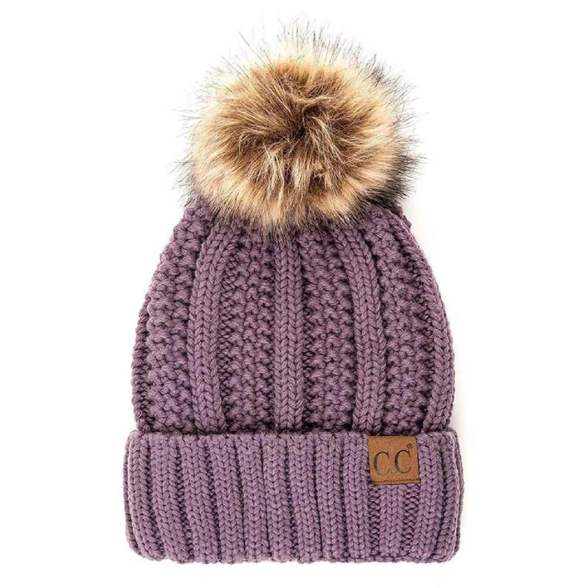 CC Bold Pom Accented Kids Youth to Adult Beanies Hats - Truly Contagious