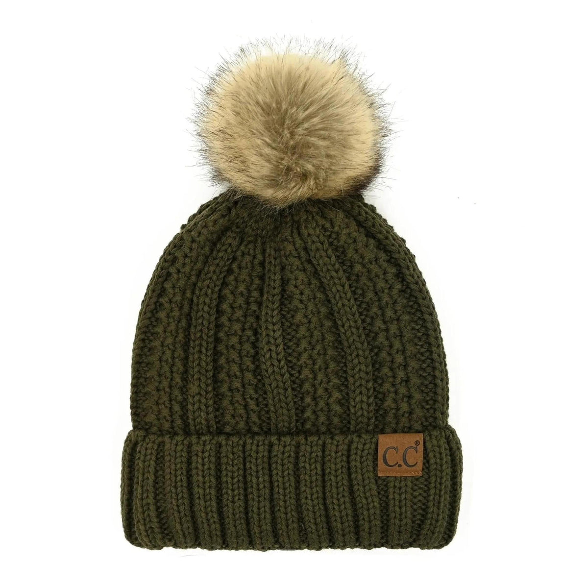 CC Bold Pom Accented Kids Youth to Adult Beanies Hats - Truly Contagious