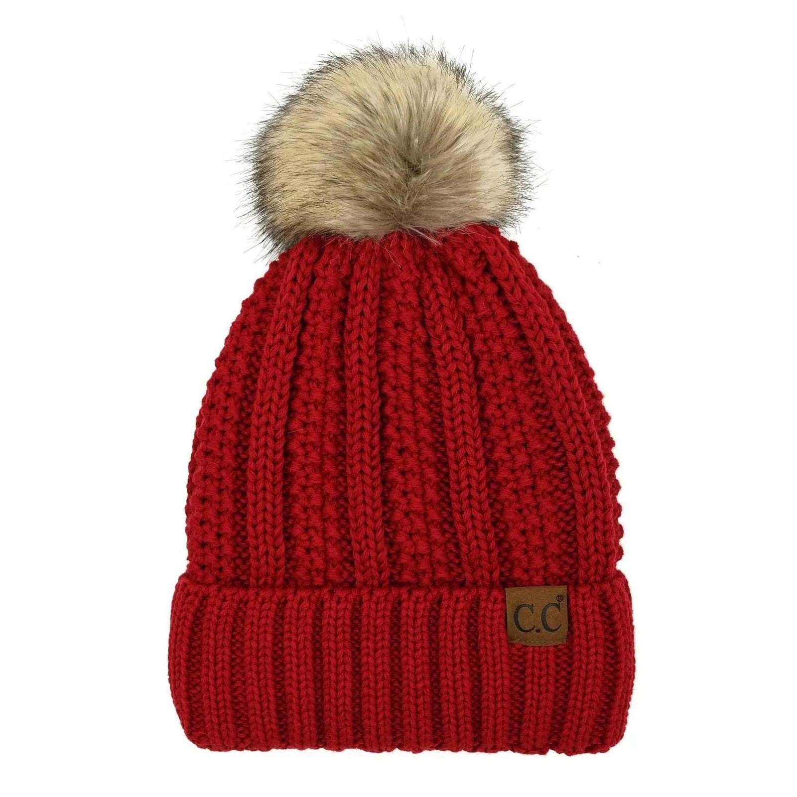 CC Bold Pom Accented Kids Youth to Adult Beanies Hats - Truly Contagious
