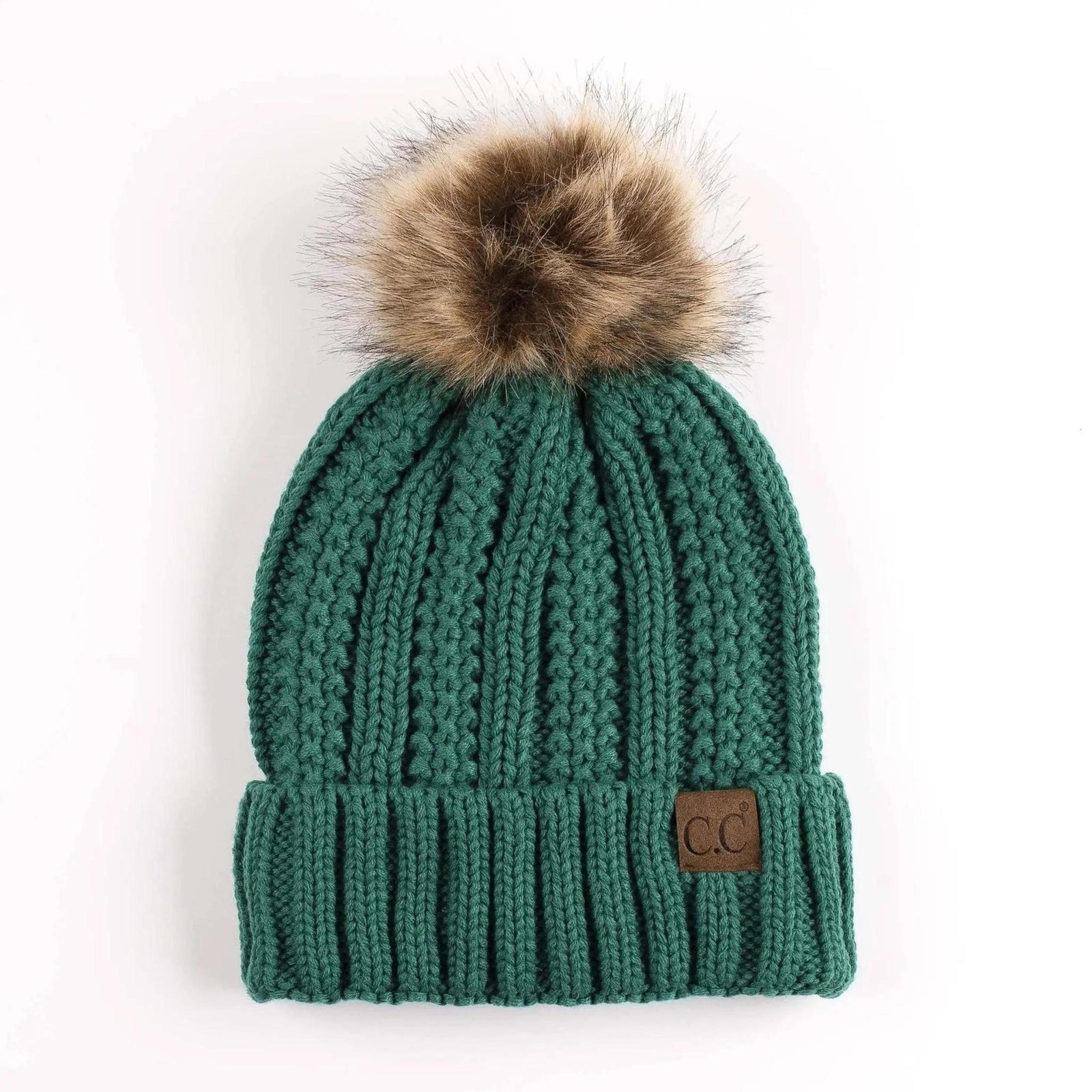 CC Bold Pom Accented Kids Youth to Adult Beanies Hats - Truly Contagious