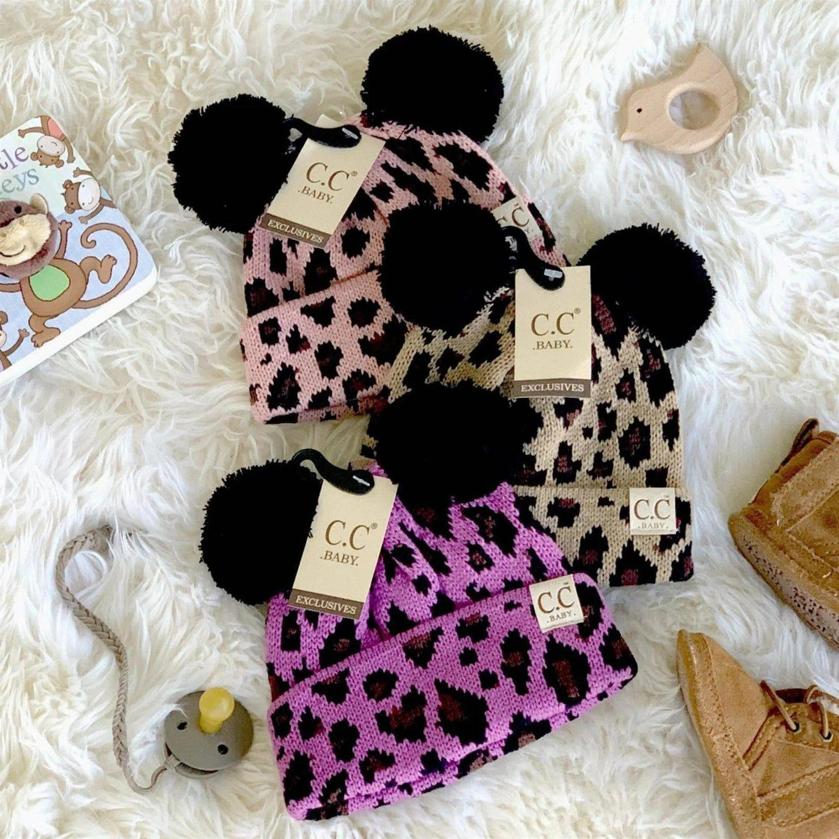 CC Brand Baby Animal Print Newborn - 12 Months Leopard Beanie - Truly Contagious