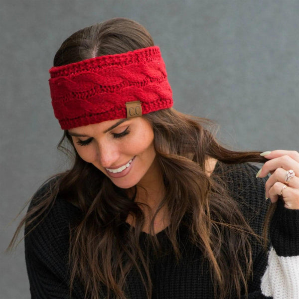 CC Cable-Knit Fleece Lined Head Wrap - Women display picture 1