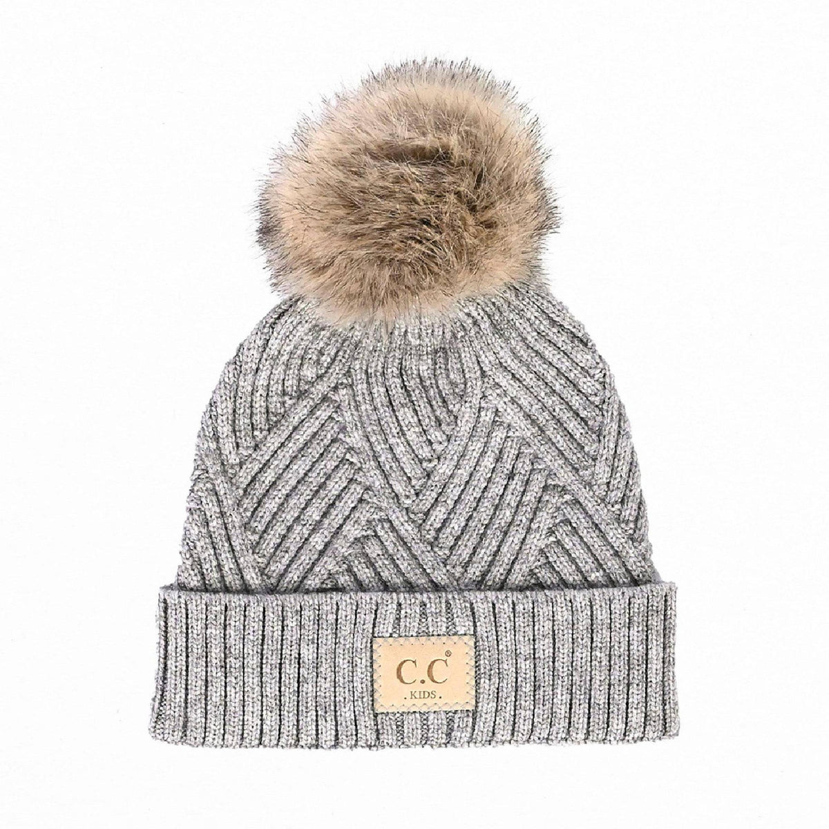 CC Brand Kids Criss - Cross Suede Patch Beanie - Truly Contagious