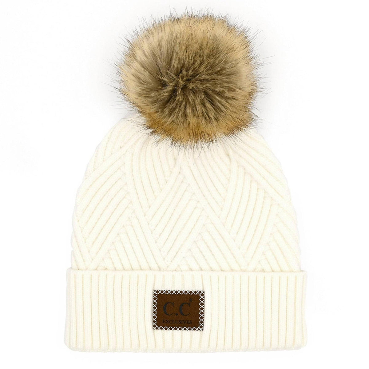 CC Brand Kids Criss - Cross Suede Patch Beanie - Truly Contagious
