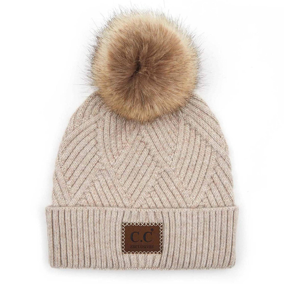 CC Brand Kids Criss - Cross Suede Patch Beanie - Truly Contagious