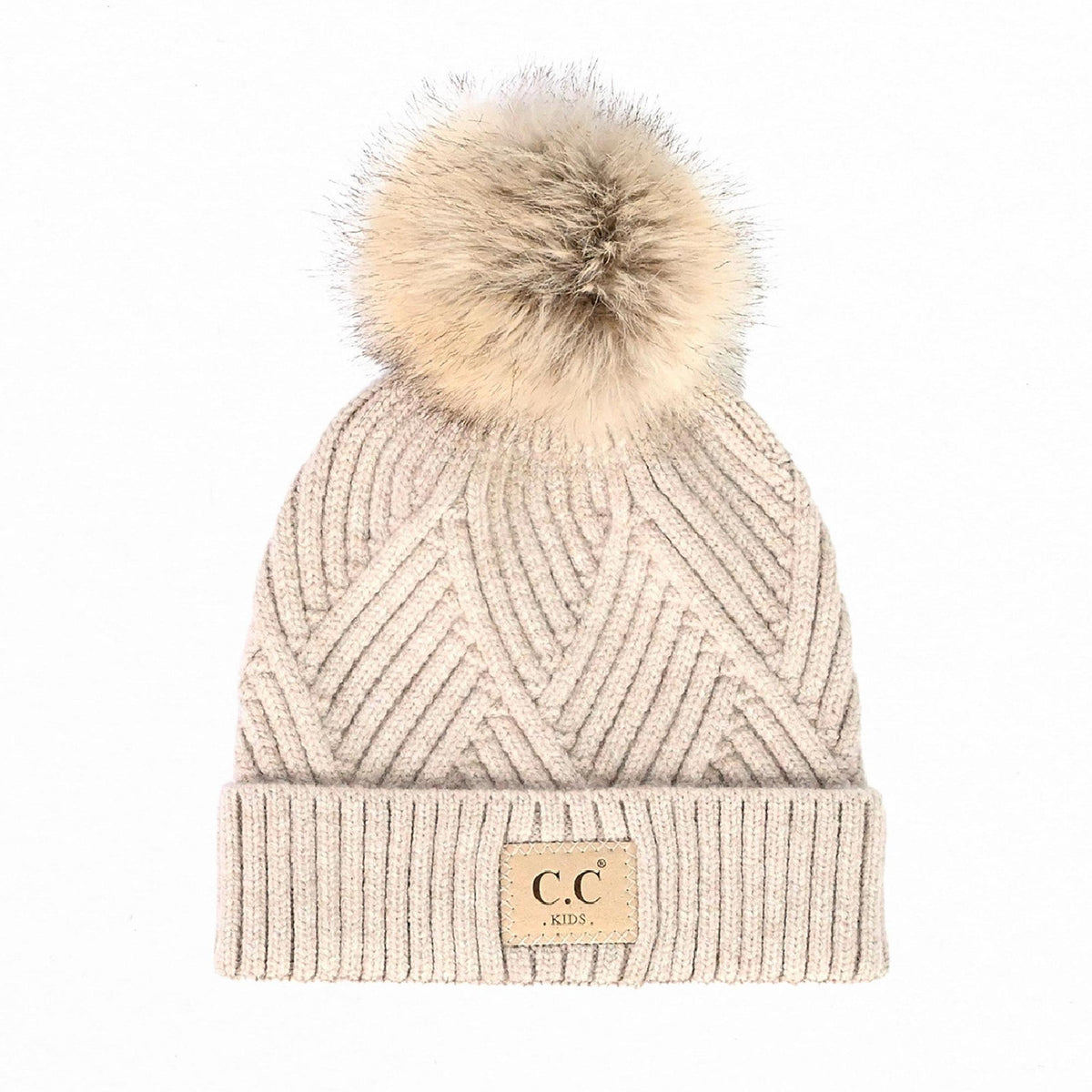 CC Brand Kids Criss - Cross Suede Patch Beanie - Truly Contagious
