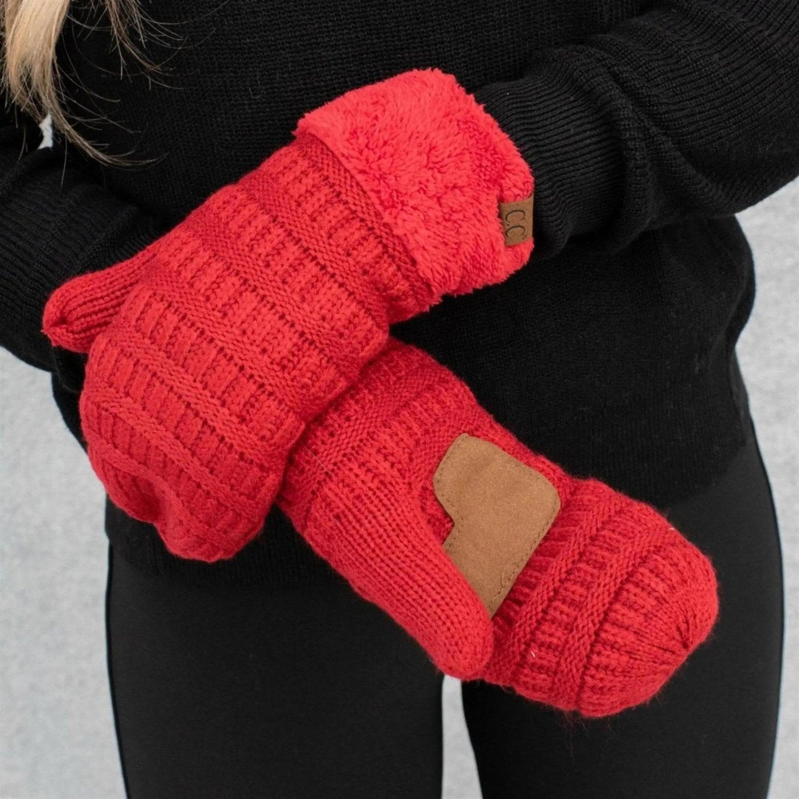 CC Brand Sherpa Lined Mittens Unisex Winter Accessories - Truly Contagious