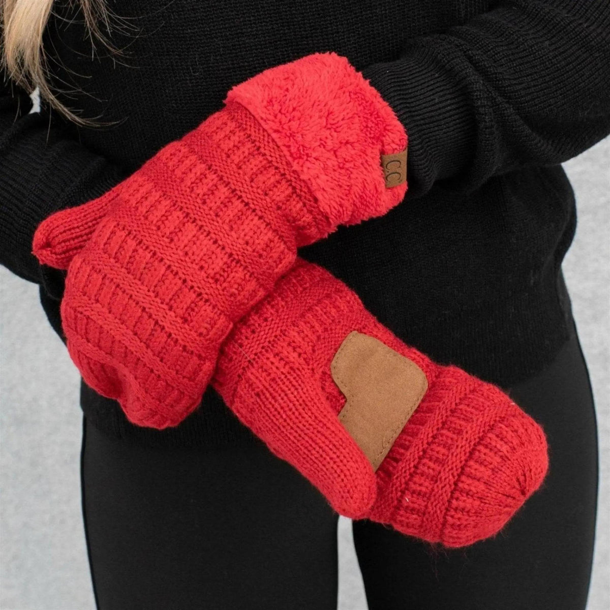 CC Brand Sherpa Lined Mittens Unisex Winter Accessories - Truly Contagious