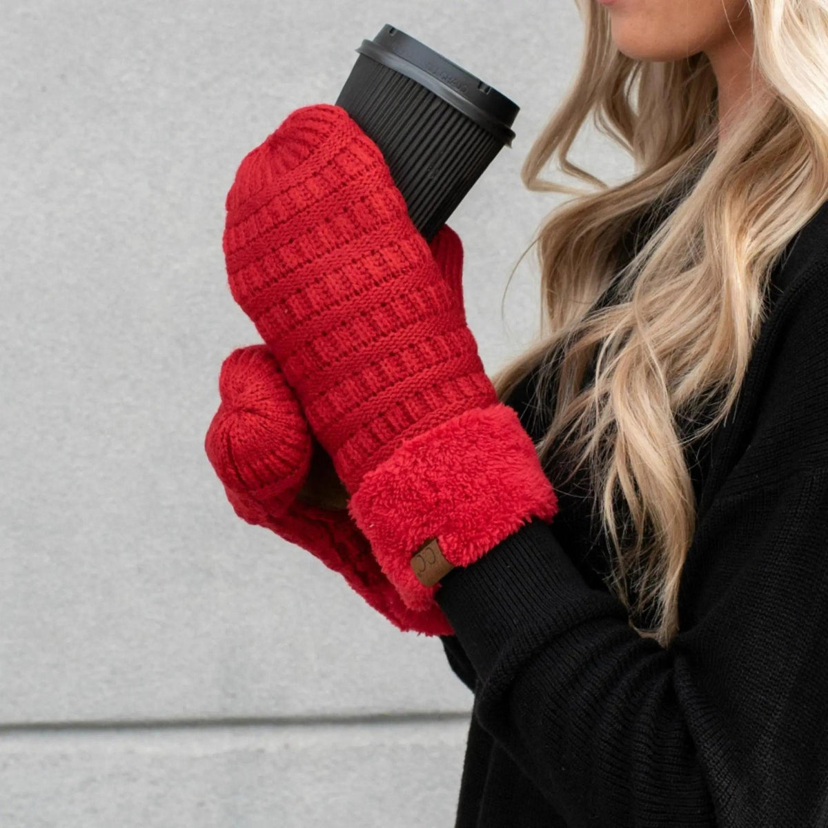 CC Brand Sherpa Lined Mittens Unisex Winter Accessories - Truly Contagious