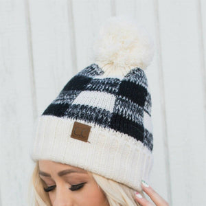 CC Buffalo Plaid Beanies Hats - Truly Contagious