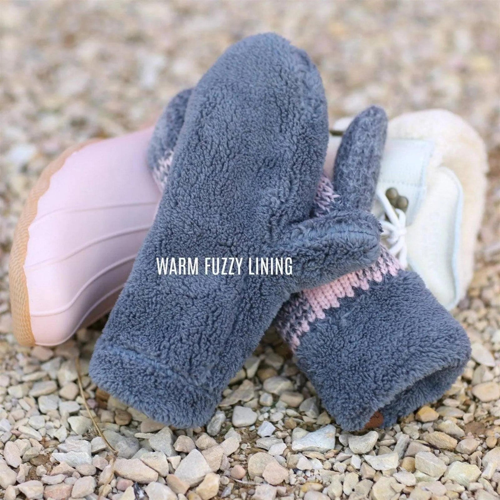 CC Buffalo Plaid Sherpa Lined Winter Fashion Women Mittens - Truly Contagious