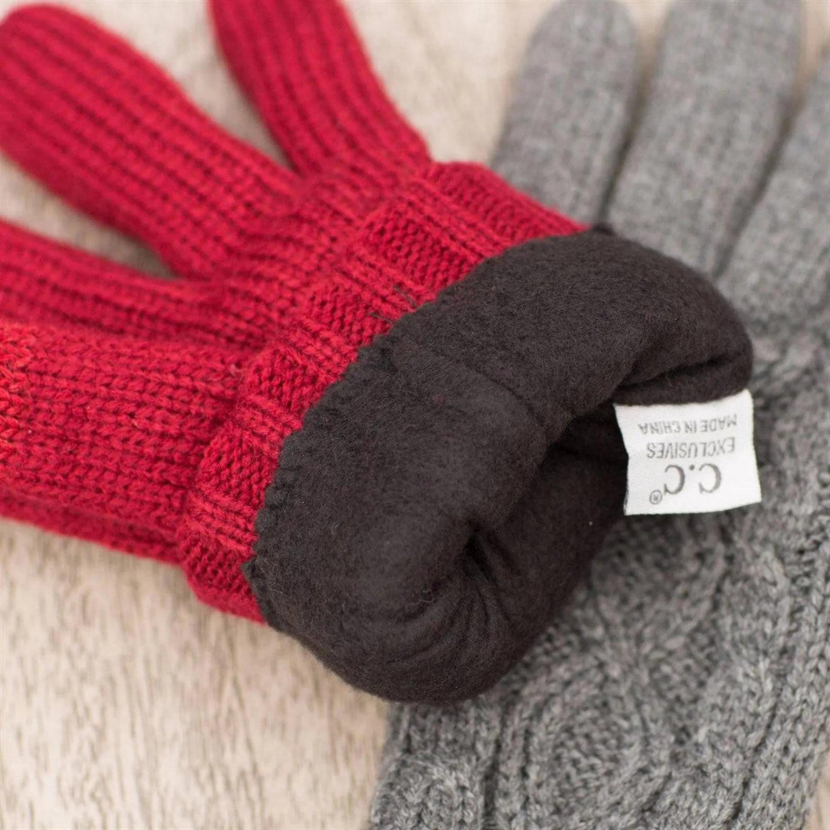 CC Cable Knit Fleece Lined Gloves - Truly Contagious