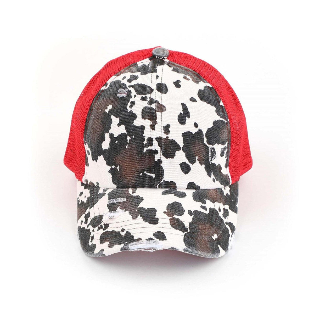 CC Cow Print Pony Hats Criss Cross Style Women Cap for Ponytails - Truly Contagious
