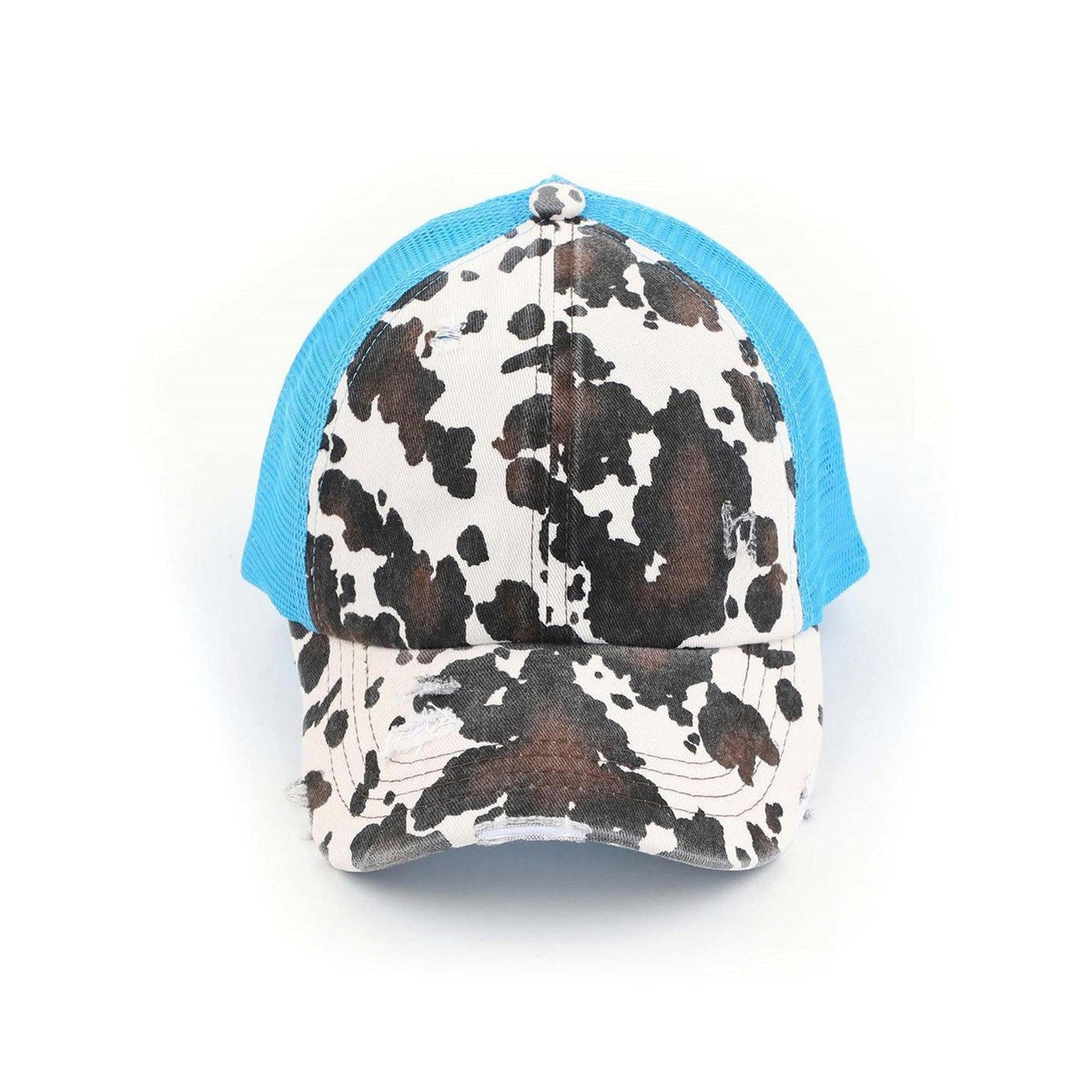 CC Cow Print Pony Hats Criss Cross Style Women Cap for Ponytails - Truly Contagious