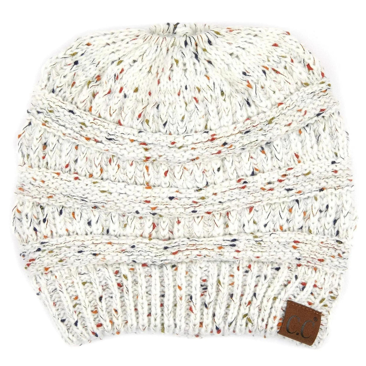 CC Cozy Confetti Bun Ponytail Beanies Hats - Truly Contagious