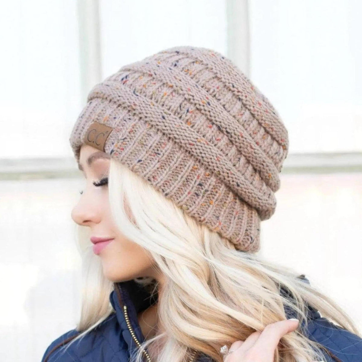CC Cozy Confetti Cable Knit Skully Beanies Hats - Truly Contagious