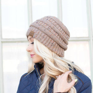 CC Cozy Confetti Cable Knit Skully Beanies Hats - Truly Contagious