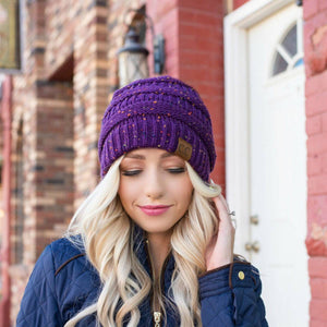 CC Cozy Confetti Cable Knit Skully Beanies Hats - Truly Contagious