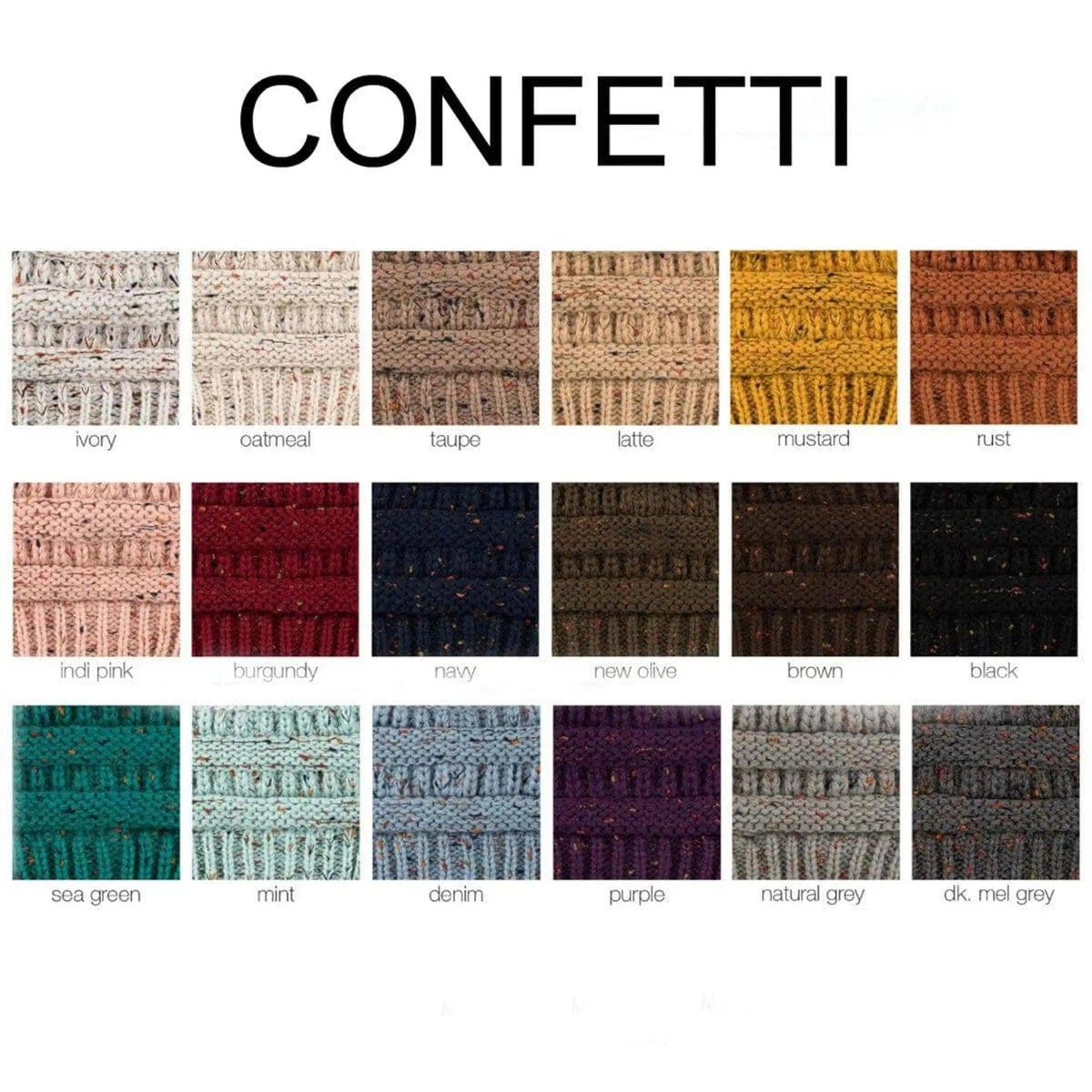 CC Cozy Confetti Cable Knit Skully Beanies Hats - Truly Contagious