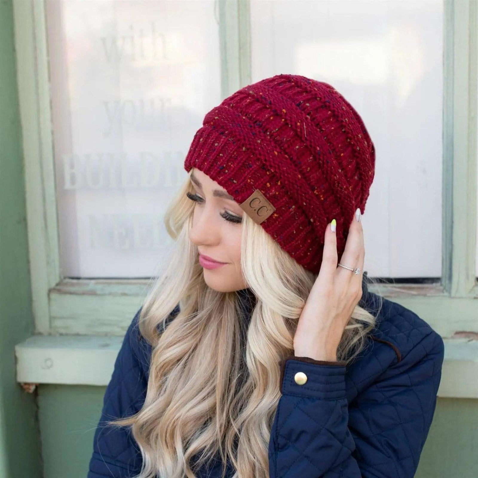 CC Cozy Confetti Cable Knit Skully Beanies Hats - Truly Contagious