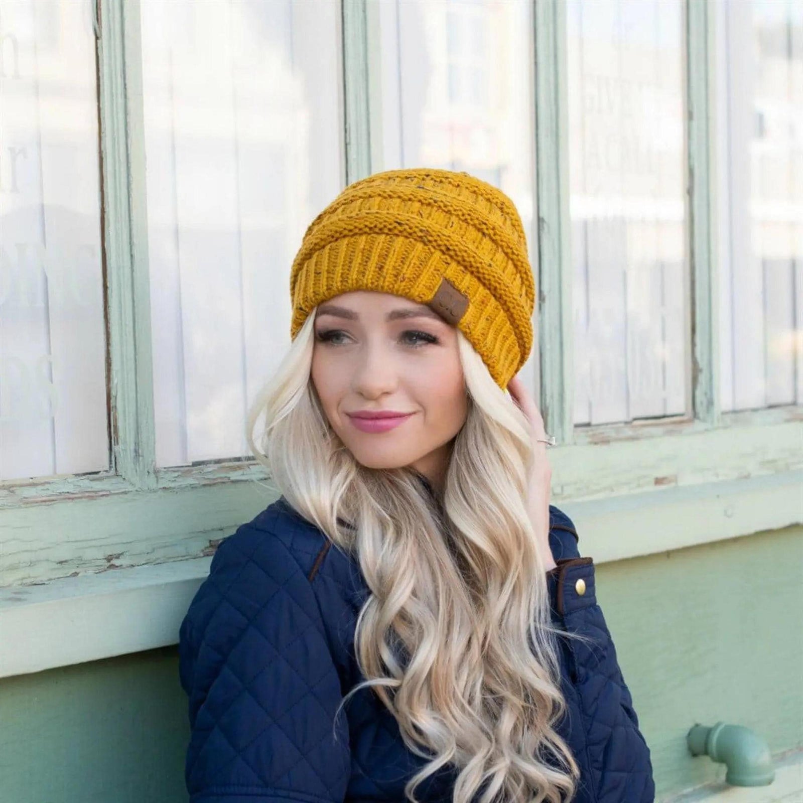 CC Cozy Confetti Cable Knit Skully Beanies Hats - Truly Contagious