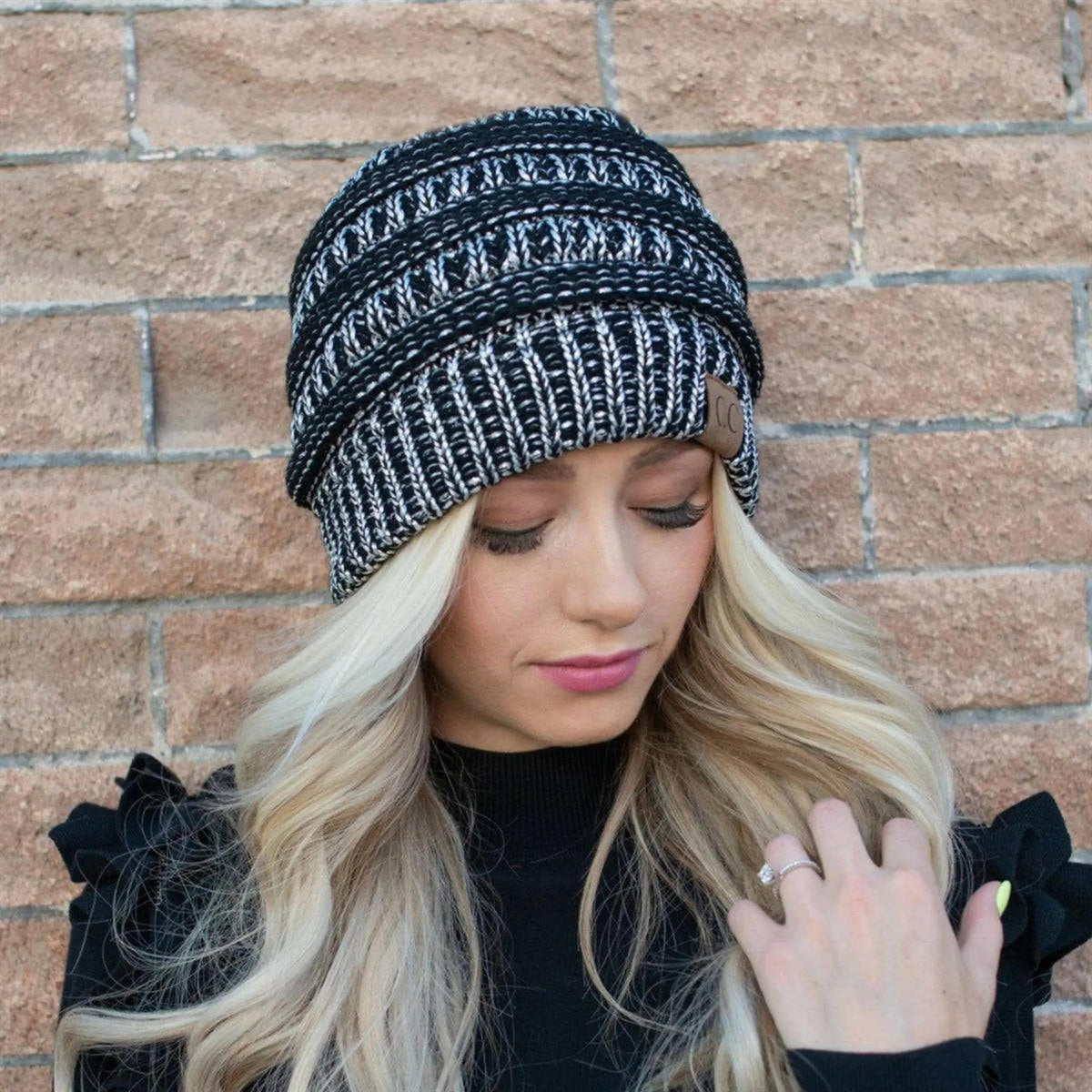 CC Cozy Metallic Cable Knit Skully Beanies Hats - Truly Contagious
