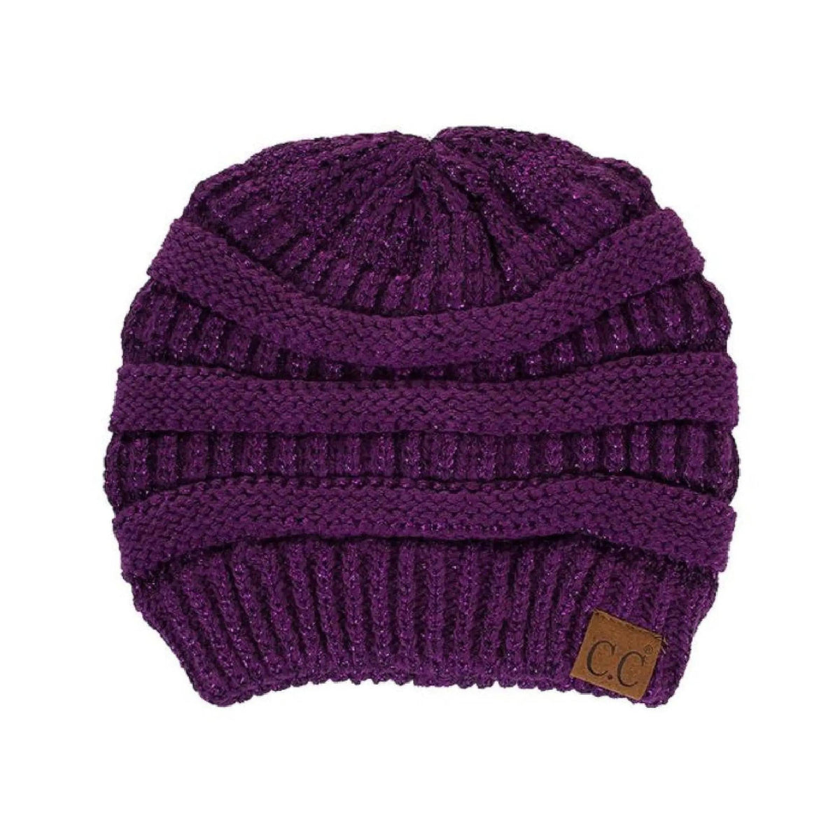 CC Cozy Metallic Cable Knit Skully Beanies Hats - Truly Contagious