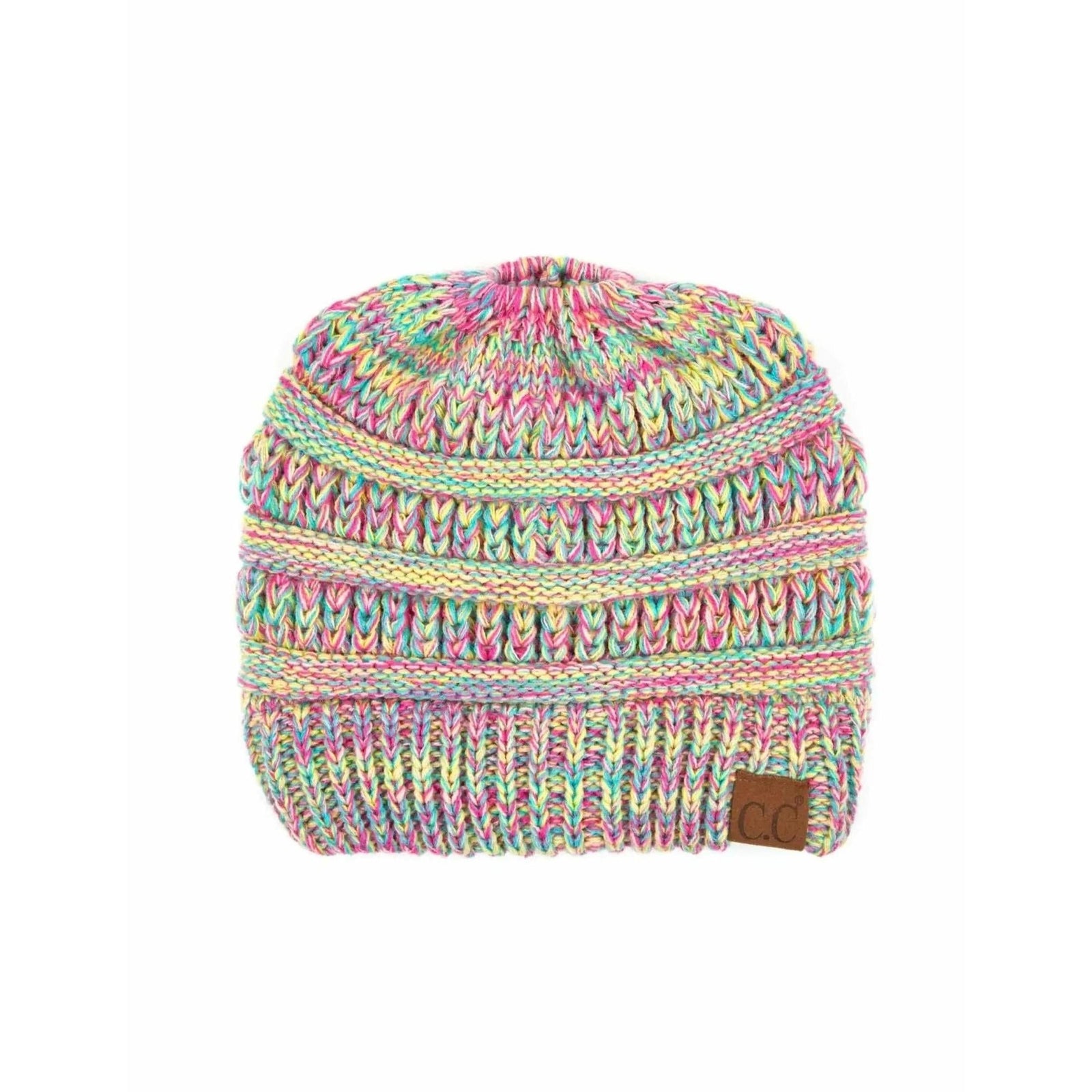 CC Crafted Multi - Toned Bun Kids Youth to Adult Beanies Hats - Truly Contagious