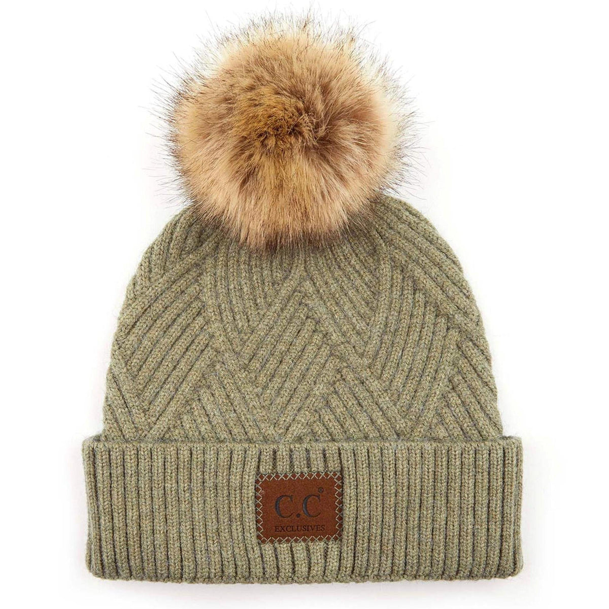 CC Criss - Cross Suede Patch Kids Toddler to Adult Beanie Adult - Truly Contagious