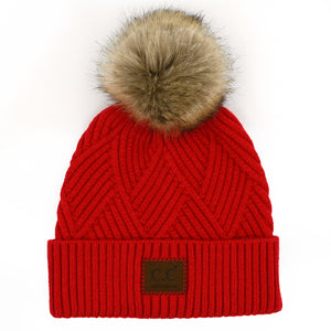 CC Criss - Cross Suede Patch Kids Toddler to Adult Beanie Adult - Truly Contagious