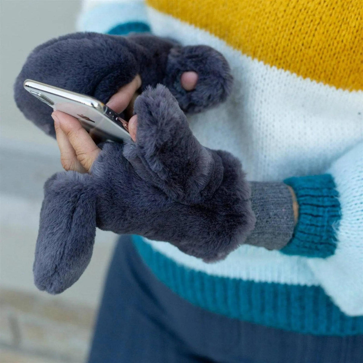 CC Faux Fur Touchscreen Accessible Mittens - Truly Contagious