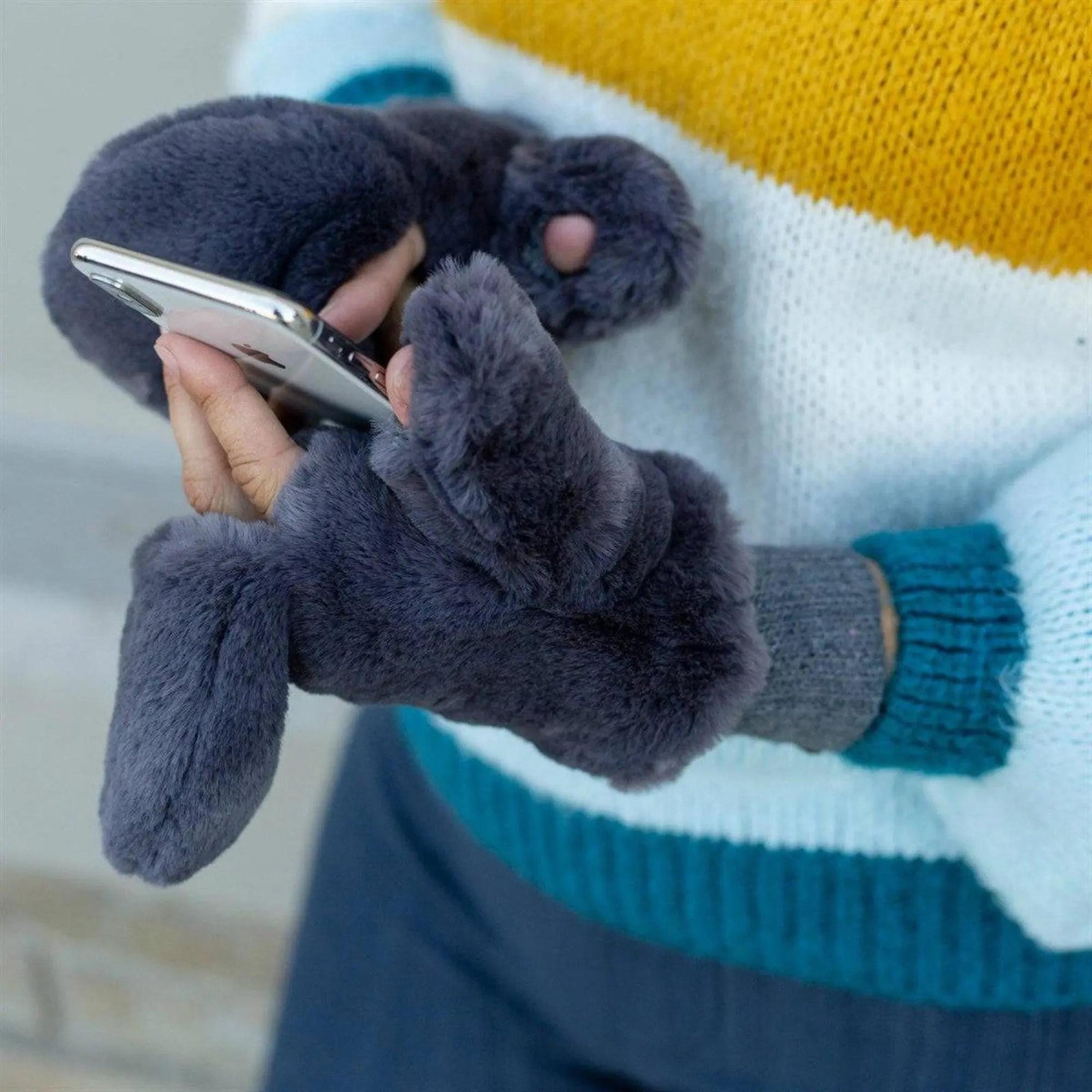 CC Faux Fur Touchscreen Accessible Mittens - Truly Contagious
