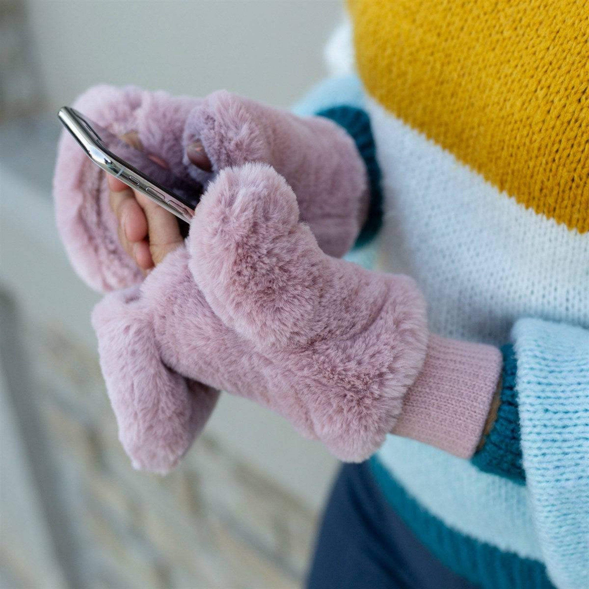 CC Faux Fur Touchscreen Accessible Mittens - Truly Contagious