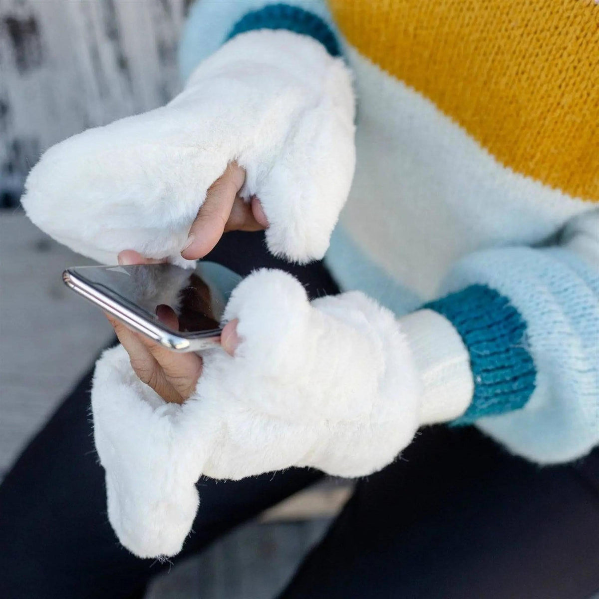 CC Faux Fur Touchscreen Accessible Mittens - Truly Contagious