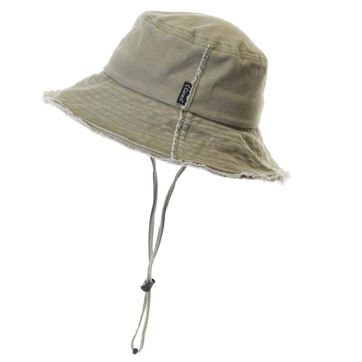 CC Frayed Washed Denim Bucket Hat - Truly Contagious