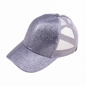 CC Glitter Messy Bun Pony Cap Women Kids, Toddler Trucker Hats - Truly Contagious
