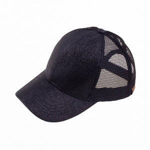 CC Glitter Messy Bun Pony Cap Women Kids, Toddler Trucker Hats - Truly Contagious